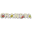 Here, the word "GRANDPA" is spelled out in a long, horizontal floral tribute, designed as a focal piece for a funeral or celebration of life and photographed against a clean white background. Each capital letter is fully covered with tightly packed white chrysanthemums, their many small petals overlapping to form a thick, cushiony bed of flowers that radiates a sense of tranquillity, purity, and gentle support. Around the base of every letter runs a neat band of pale lavender ribbon, peeking out as a subtle lilac border that defines the shapes and brings a delicate hint of colour to the predominantly white design. The letters are mounted together on dark green rails, which discreetly connect and support them, ready for display at a funeral in Abbey Wood, perhaps at a local church or crematorium, or for placement by the graveside. Thoughtfully placed accent sprays bring warmth and character. On the "G" and the "D," clusters of deep red anthuriums are nestled into glossy foliage, their waxy, heart-shaped petals and bright yellow spadices providing a powerful symbol of love and remembrance. On the first and last "A," soft clusters of yellow-green orchids arch gracefully over the chrysanthemum base, their elegant blossoms and fresh green leaves offering a hopeful, uplifting note. Together, the white chrysanthemums, lavender edging, ruby anthuriums and lime-toned orchids create a balanced, personalised "GRANDPA" tribute. It feels like a final, tender message from family members in Abbey Wood, expressed not in speech but in flowers, honouring a cherished grandfather with dignity, gratitude, and enduring affection.